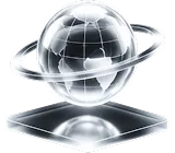 A chrome scene-task model globe